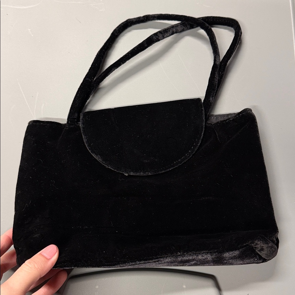 Kenneth Cole Black Velvet Handbag